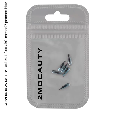 Csiszolt formakő csepp 07 peacock blue