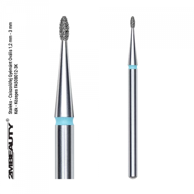 Staleks - Csiszolófej Gyémánt Ovális 1,2 Mm | 3 Mm Kék | Közepes FA50B012-3K Staleks - Csiszolófej Gyémánt Ovális 1,2 Mm | 3 Mm Kék | Közepes FA50B012-3K