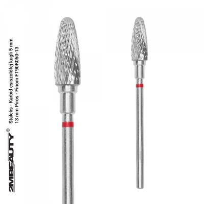 Staleks - Karbid Csiszolófej Kugli 5 Mm | 13 Mm Piros | Finom FT90R050-13 Staleks - Karbid Csiszolófej Kugli 5 Mm | 13 Mm Piros | Finom FT90R050-13