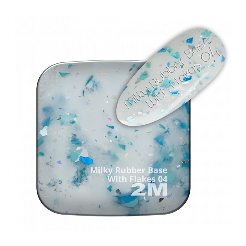Gel Lack - Milky Rubber Base With Flakes 04