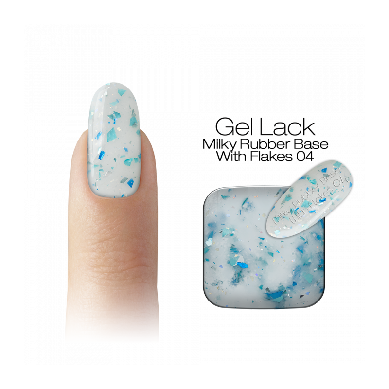 Gel Lack - Milky Rubber Base With Flakes 04